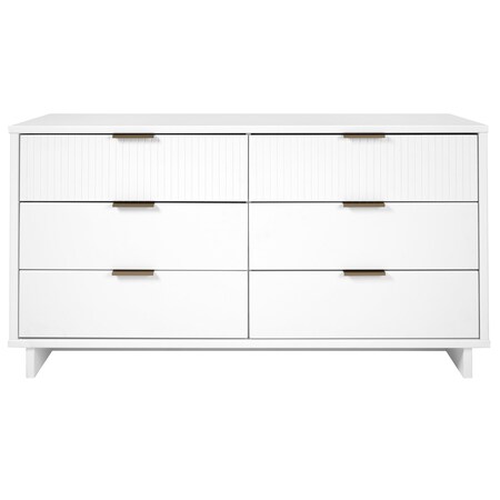 Manhattan Comfort Granville 55.07 Double Wide Dresser in White DR-5031